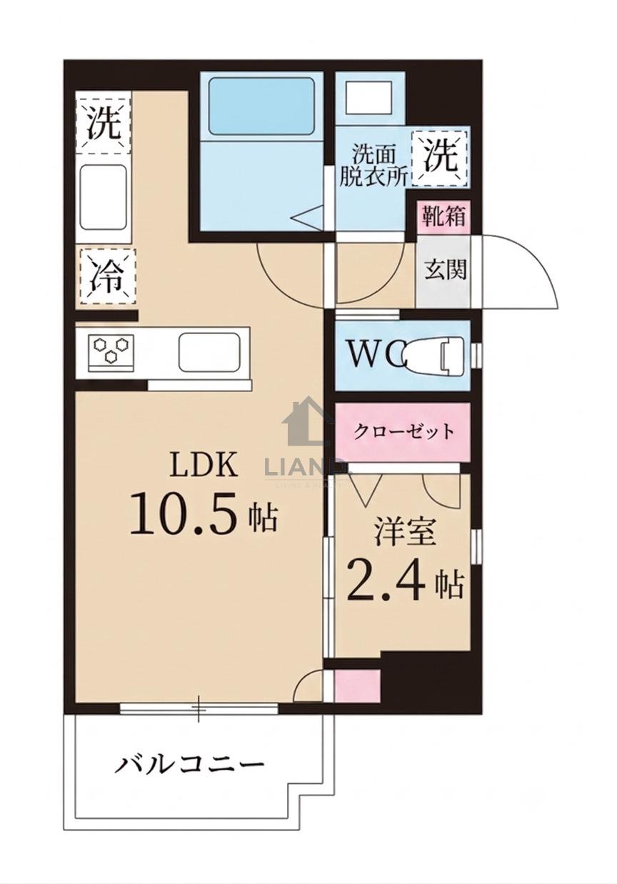 GRANDEUR住吉 弐番館(1LDK/12階)の間取り写真