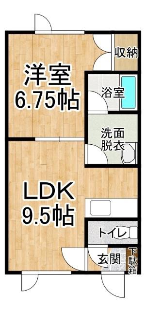 コーポクラーク(1LDK/2階)の間取り写真