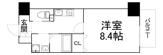 オアシス梅田(1DK/6階)の間取り写真