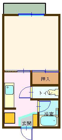 アネックスA棟(1K/1階)の間取り写真