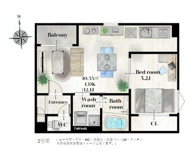REGALEST仙台長町南(1LDK/3階)の間取り写真
