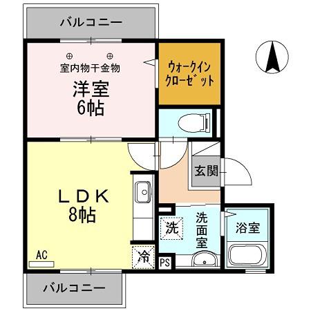 グレイスランド(1LDK/3階)の間取り写真