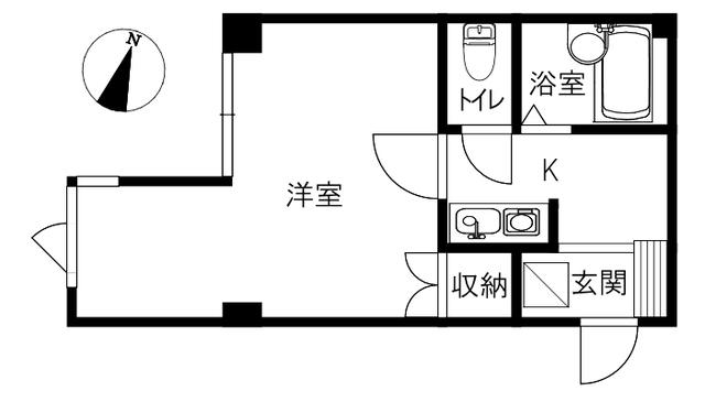 クレアトゥール(1K/4階)の間取り写真
