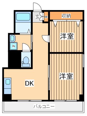 町田グリーンハイツ(2DK/5階)の間取り写真