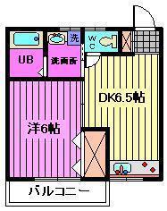 フルール加藤(1DK/1階)の間取り写真