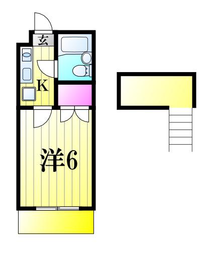 金杉ハイム(1K/1階)の間取り写真