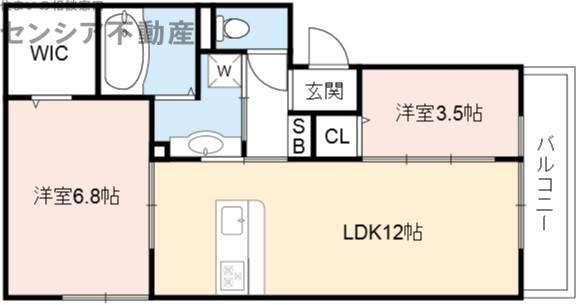 プロスペリタ(2LDK/1階)の間取り写真