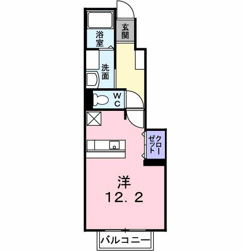 ヴィーヴル スミヨシ(ワンルーム/1階)の間取り写真