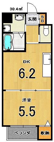 リノフラッツ(1DK/2階)の間取り写真