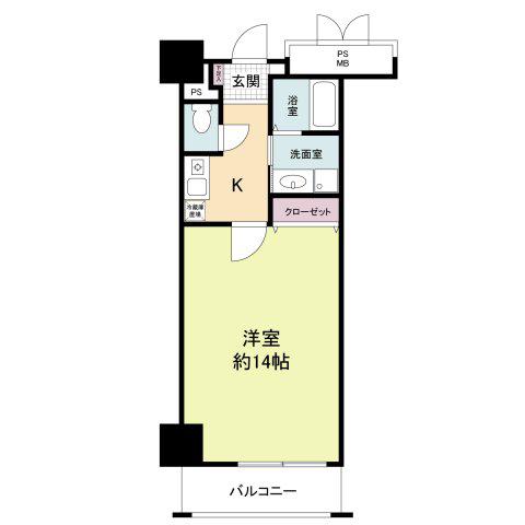 フォレステージュ天神(1K/6階)の間取り写真