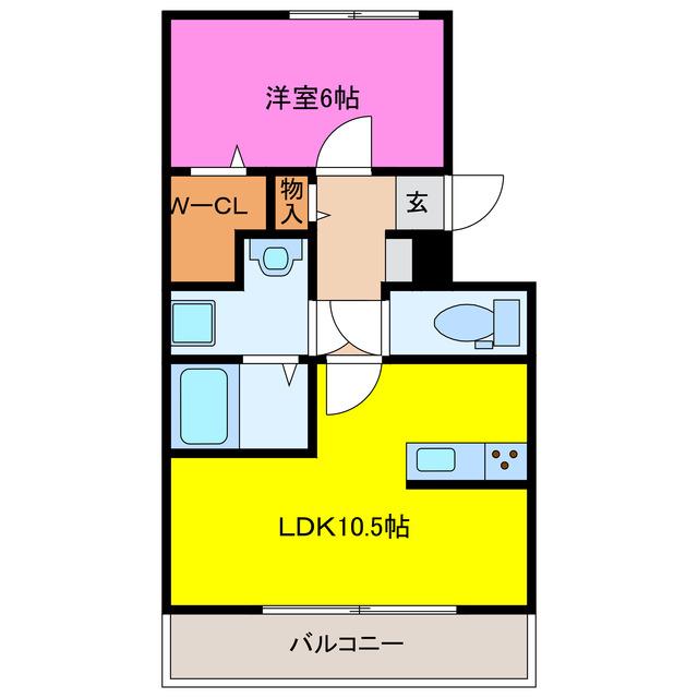 ビラミナミIII(1LDK/1階)の間取り写真