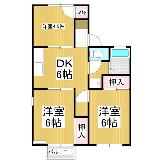 メゾン青木島西館(3DK/1階)の間取り写真