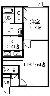 TWIN HOUSEII(1LDK/1階)の間取り写真