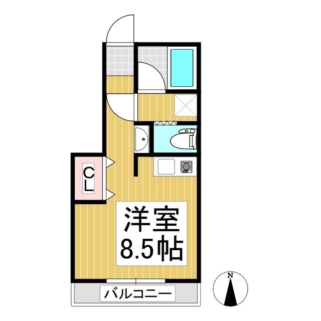 ヴィラ・タテイワB(ワンルーム/1階)の間取り写真