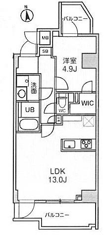 S-RESIDENCE千住大橋BROAD(1LDK/8階)の間取り写真