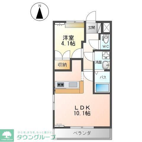 プロニティピア09(1LDK/1階)の間取り写真