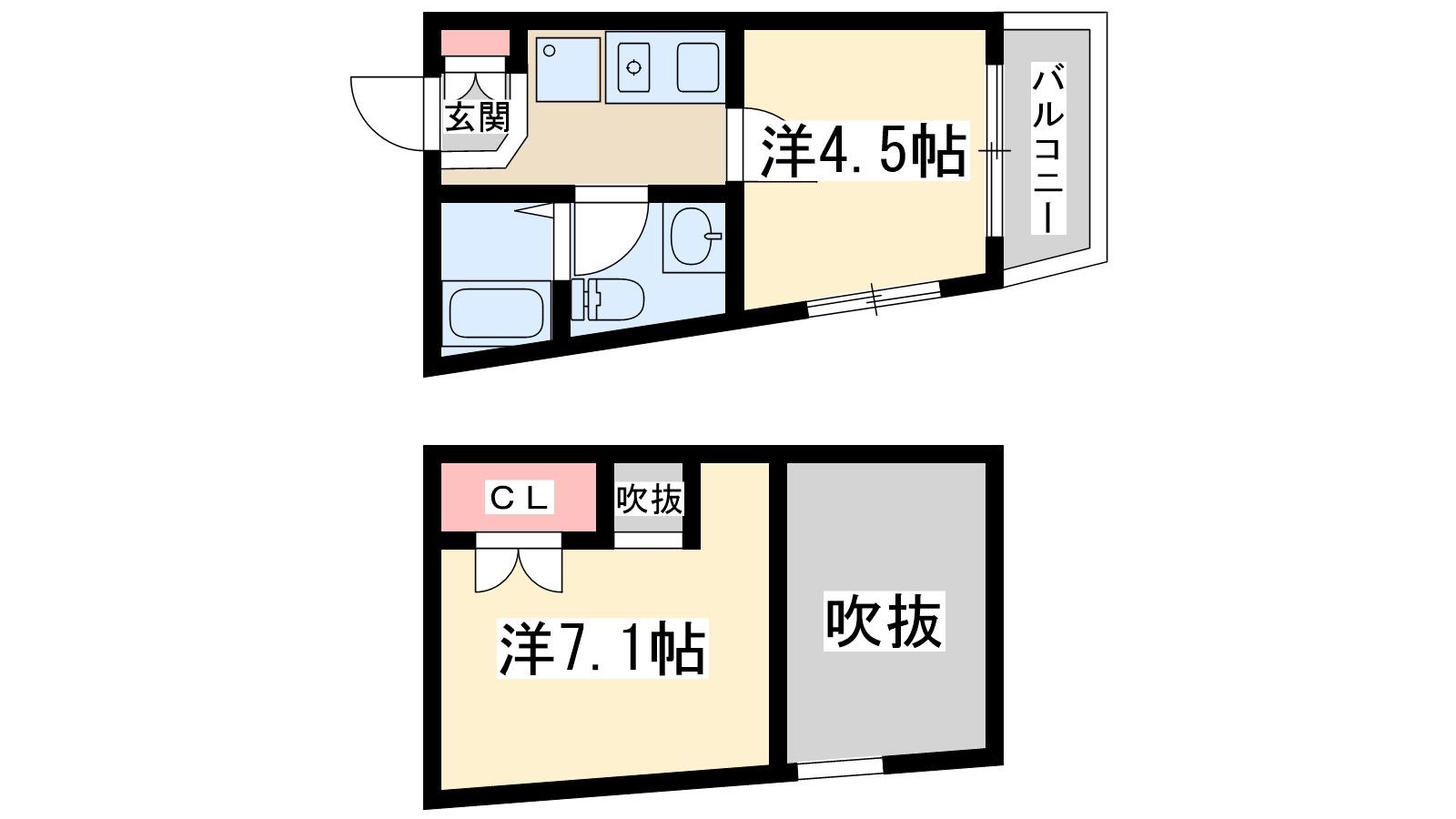 バートンハウス西淡路(2K/2階)の間取り写真