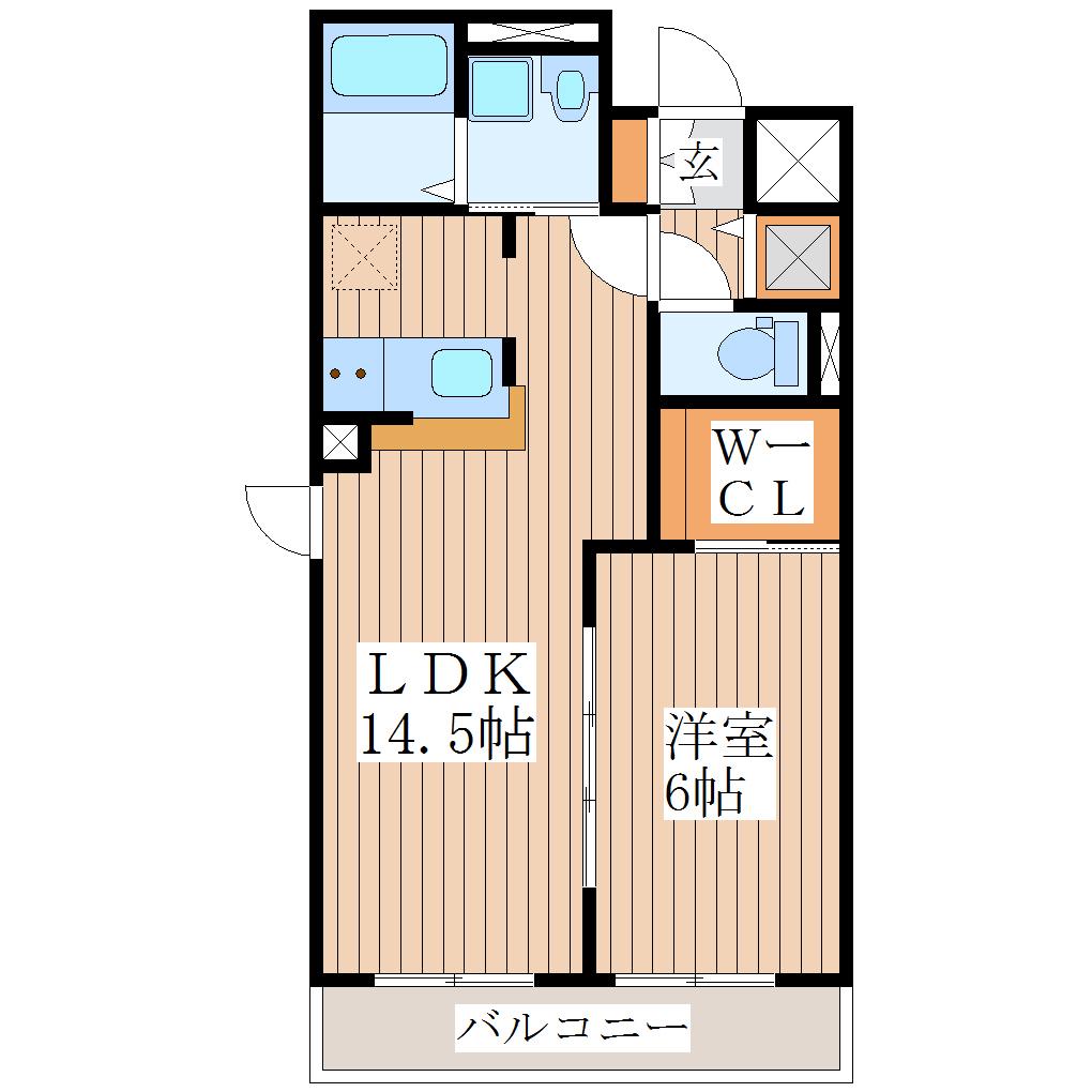 パナス・柏木(1LDK/2階)の間取り写真