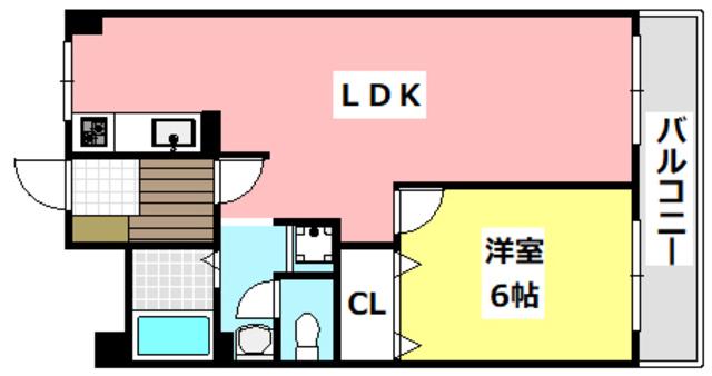 パークハイツミシマ(1LDK/1階)の間取り写真