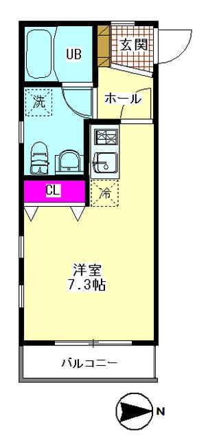 メリロータス(1K/3階)の間取り写真