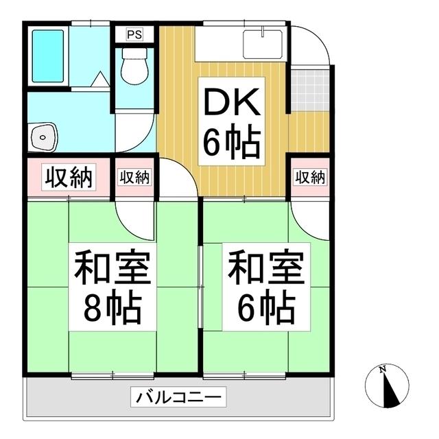 センチュリーハイツA(2DK/2階)の間取り写真
