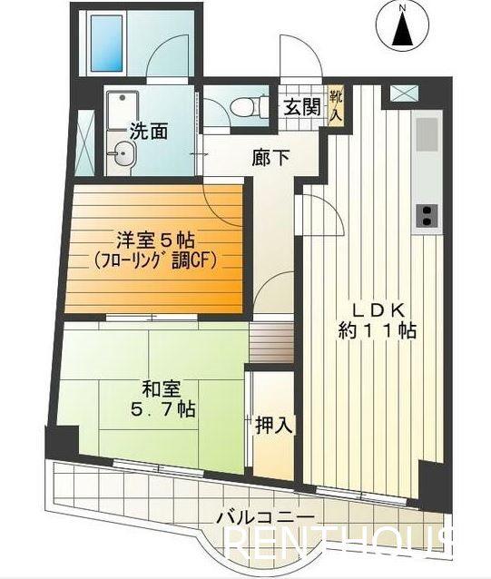 フジヨシ小島町ビル(2LDK/4階)の間取り写真