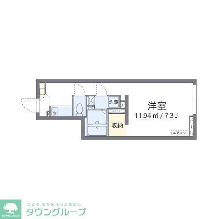 アルクアニュースデイ(ワンルーム/1階)の間取り写真