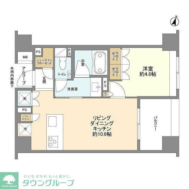 クオリア荻窪(1LDK/6階)の間取り写真