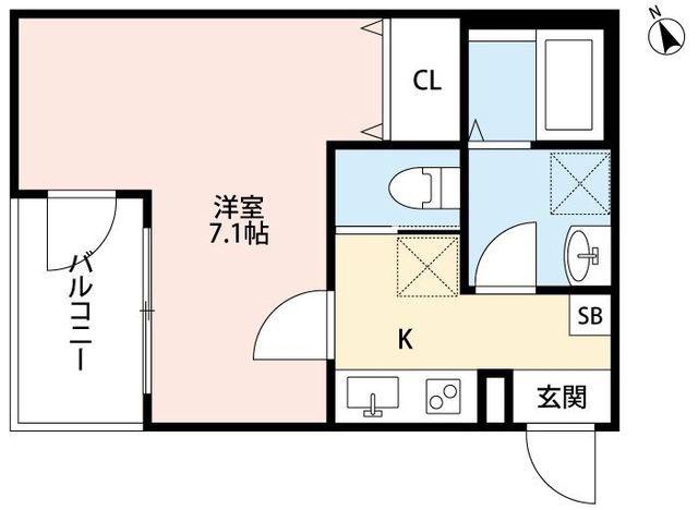 グランプルーヴ東大宮(1K/1階)の間取り写真