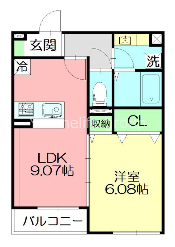 蒼の杜 空(1LDK/2階)の間取り写真