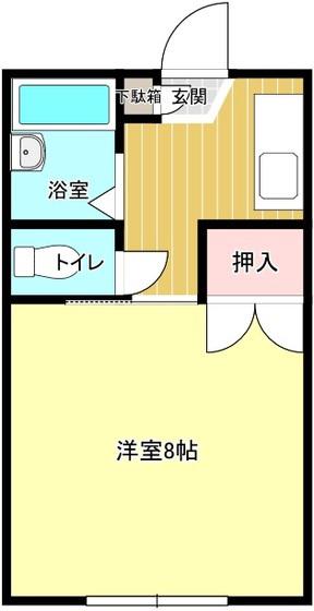 コンフレールサエキII(1K/1階)の間取り写真