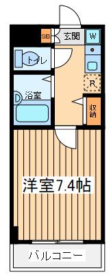 エポックエーエスエー(1K/1階)の間取り写真
