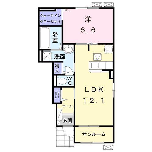 ピッコラフォレスタⅢ(1LDK/1階)の間取り写真