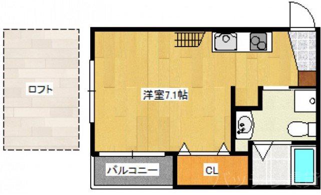 CHOCOLATEII(ワンルーム/2階)の間取り写真