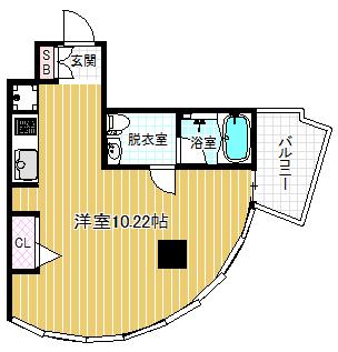 パークフロント北梅田(ワンルーム/4階)の間取り写真
