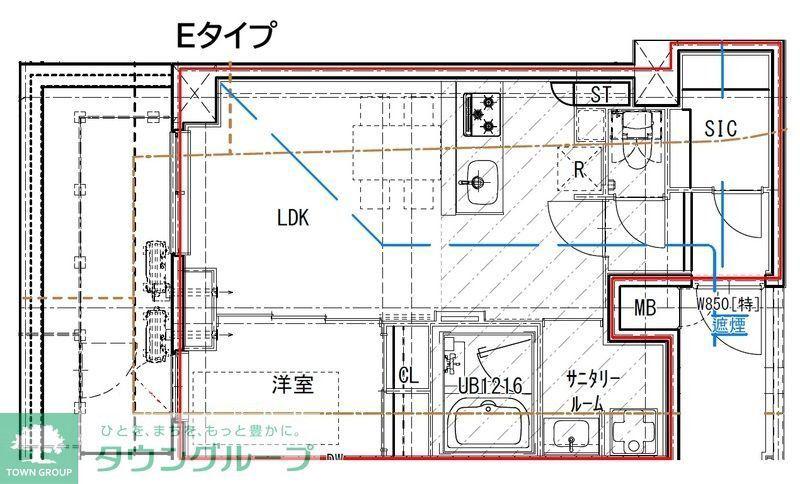 ESーGRANDE大島ガーデンテラス(1LDK/8階)の間取り写真