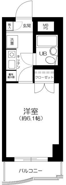 ワコーレ八幡山(1K/4階)の間取り写真