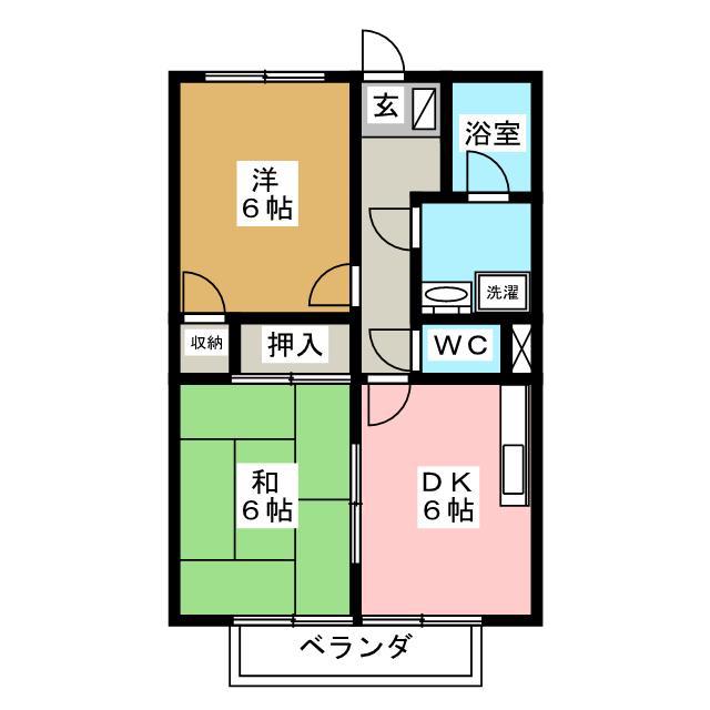 サープラススリーM B棟(2DK/2階)の間取り写真