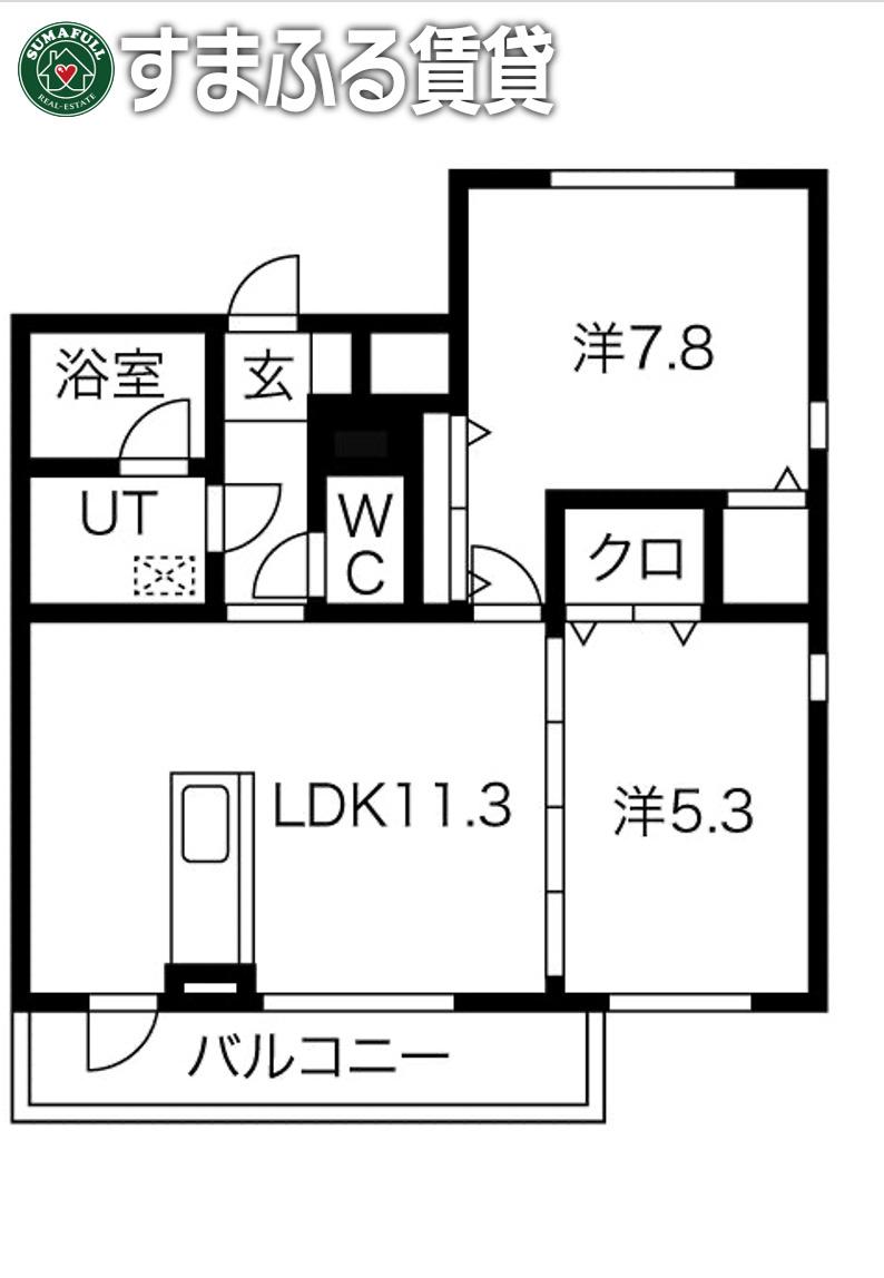 サニーハイツ(2LDK/3階)の間取り写真