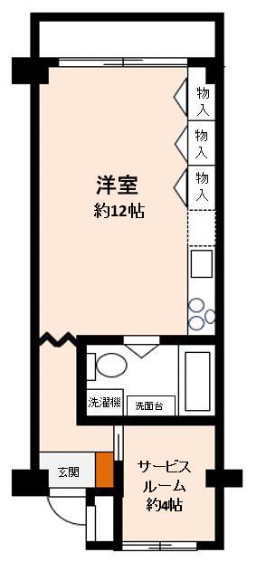 秀和月島レジデンス(ワンルーム/2階)の間取り写真