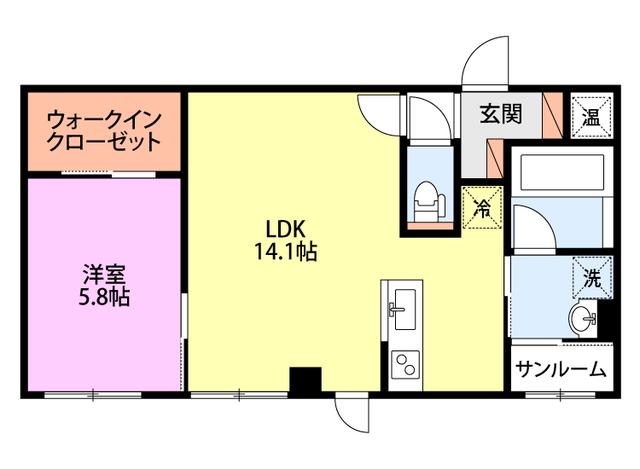 LA BELLA VITAII(1LDK/3階)の間取り写真