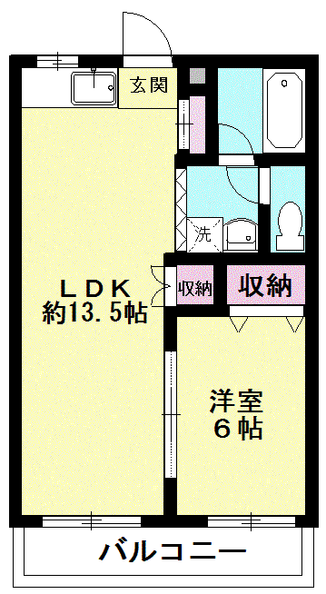 メゾンS・T(1LDK/2階)の間取り写真