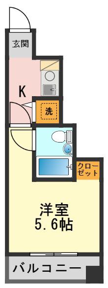 マートルコート新小岩(1K/1階)の間取り写真