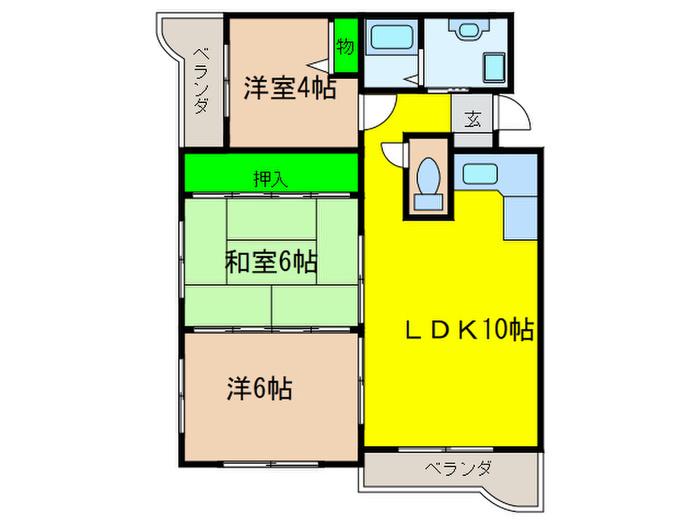 ヴァンベール21(3LDK/3階)の間取り写真