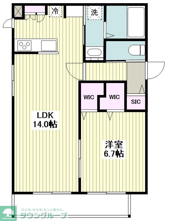 小田急線 登戸駅 徒歩3分 4階建 築6年(1LDK/4階)の間取り写真