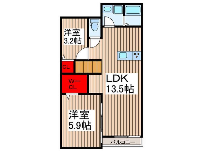 FELICE(2LDK/2階)の間取り写真