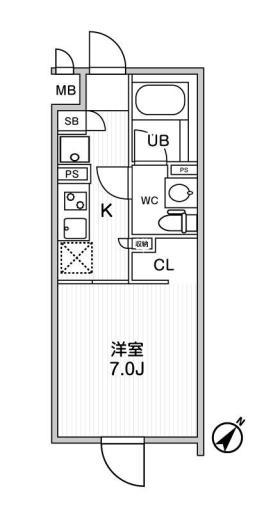 REVE RESIDENCE 目黒(1K/4階)の間取り写真