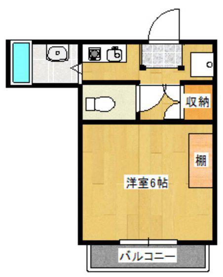 ロイヤルピジョン(1K/2階)の間取り写真
