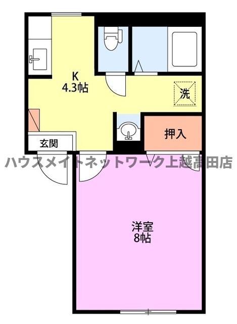コーポカメリアD(1K/2階)の間取り写真