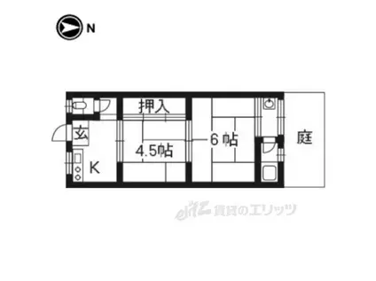 コーポ登(2K/2階)の間取り写真